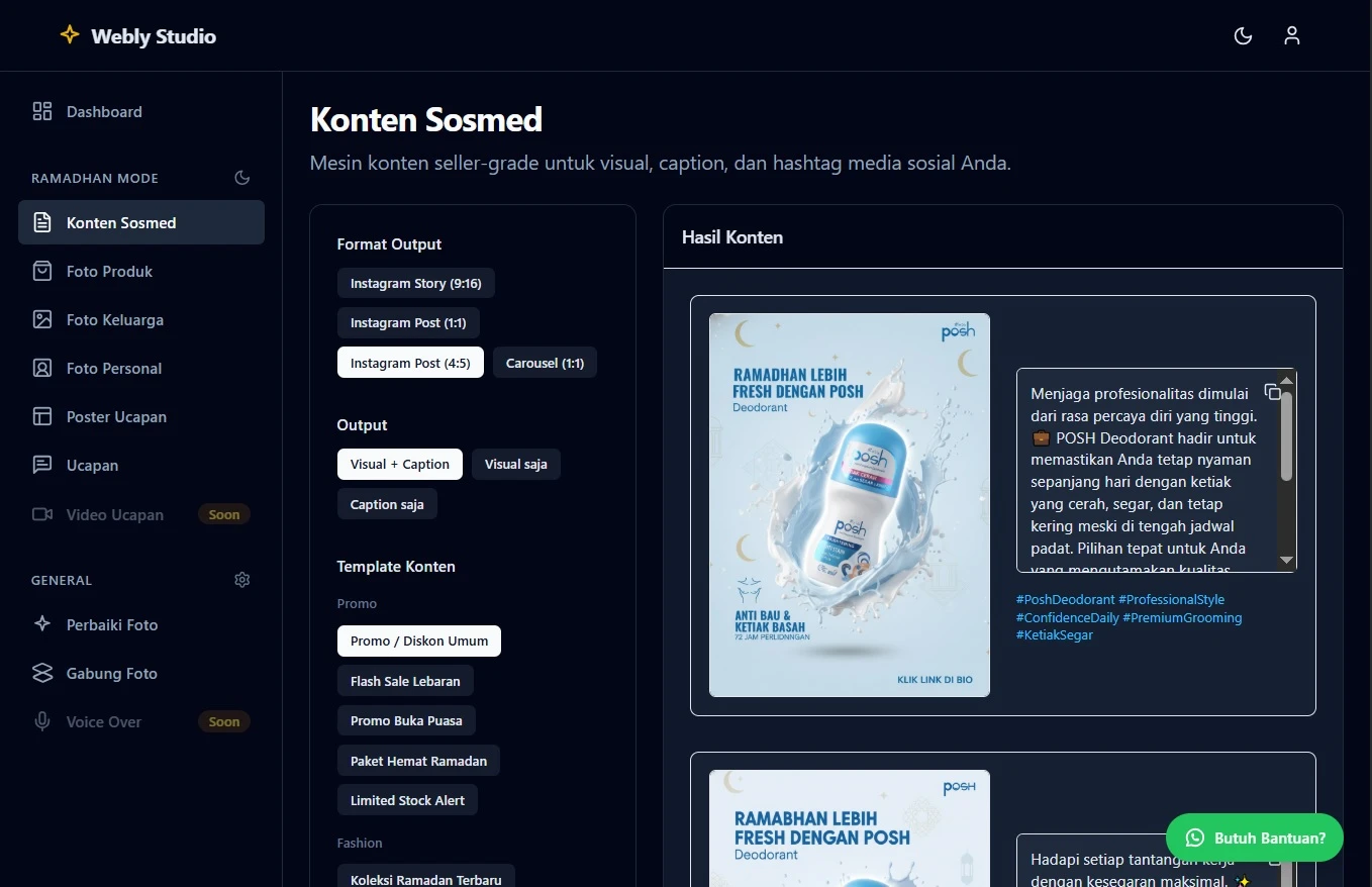 Dashboard Konten Sosmed