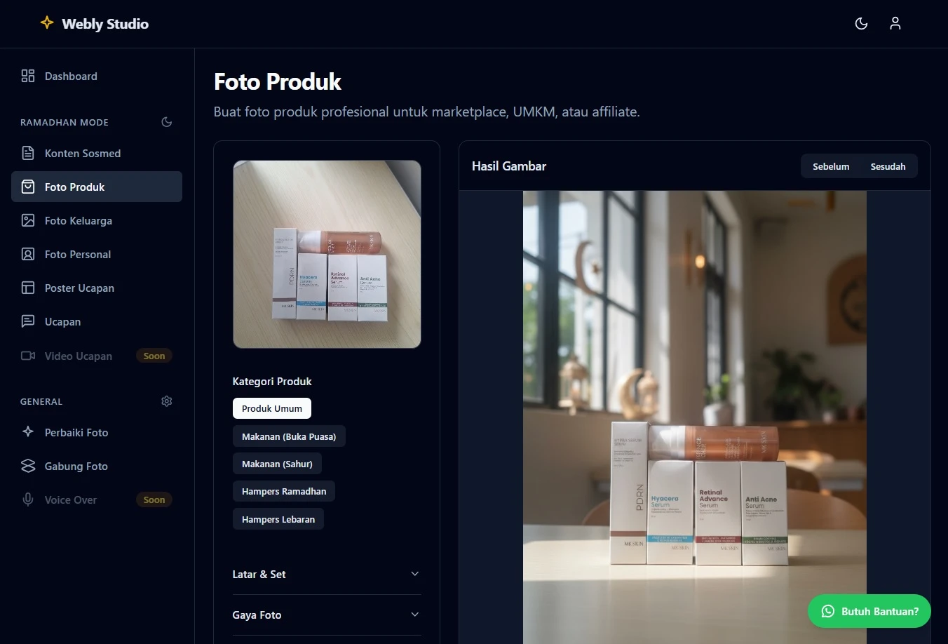 Dashboard Foto Produk
